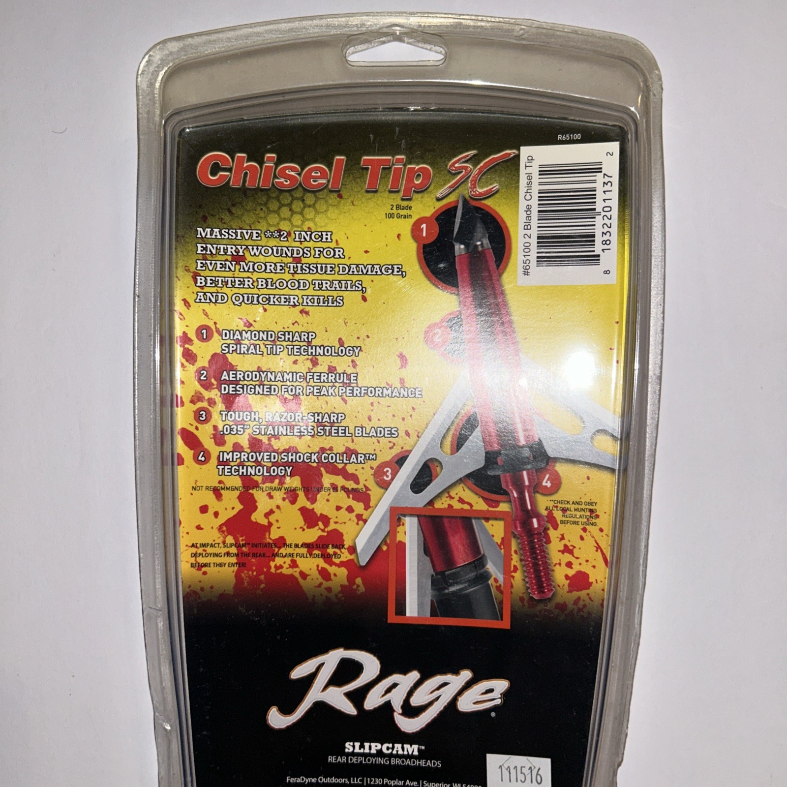 NEW Rage 3-Blade Chisel Tip SC, 3-Pack