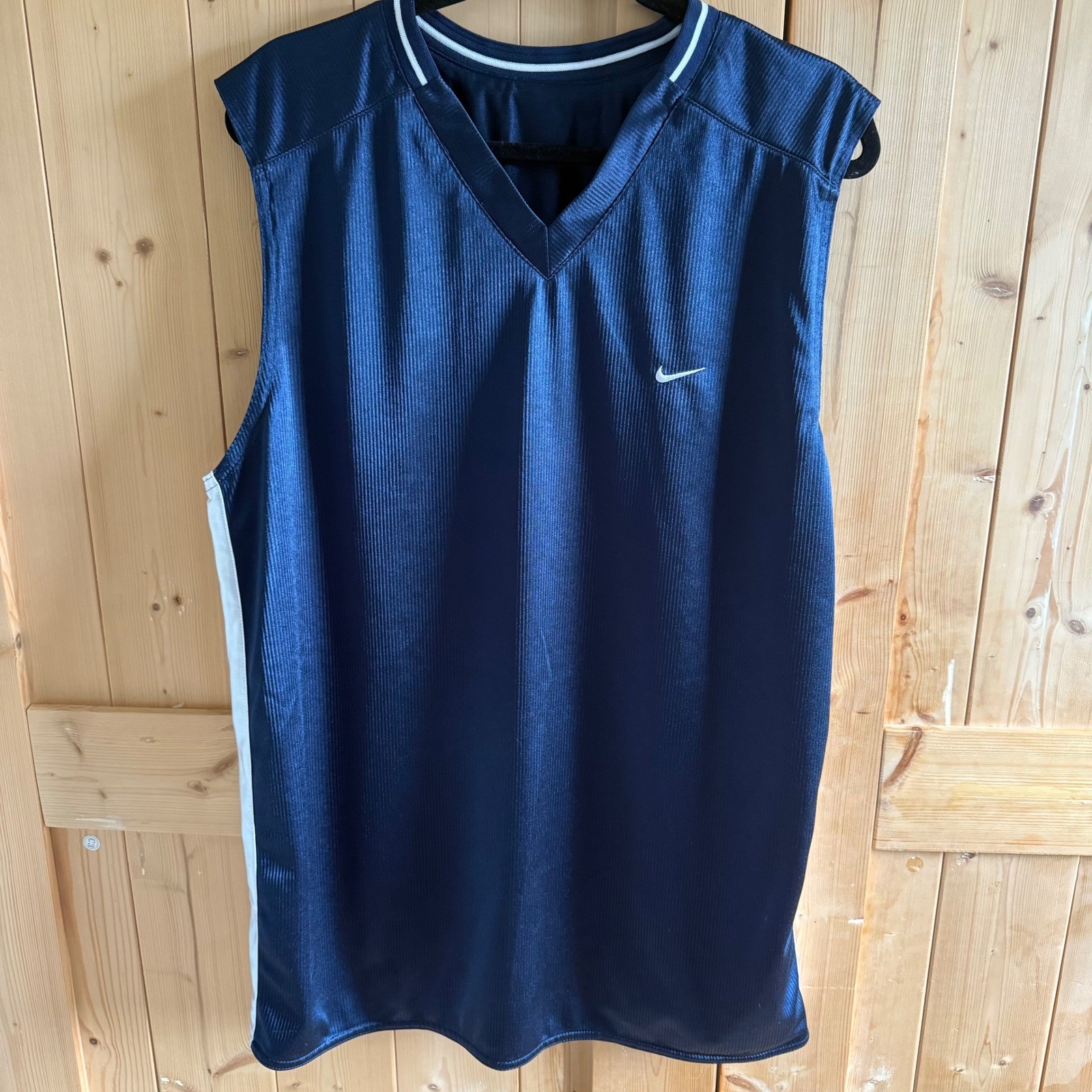 Nike Men's XL Reversible Basketball Jersey Blank Navy Blue Solid Sleeveless