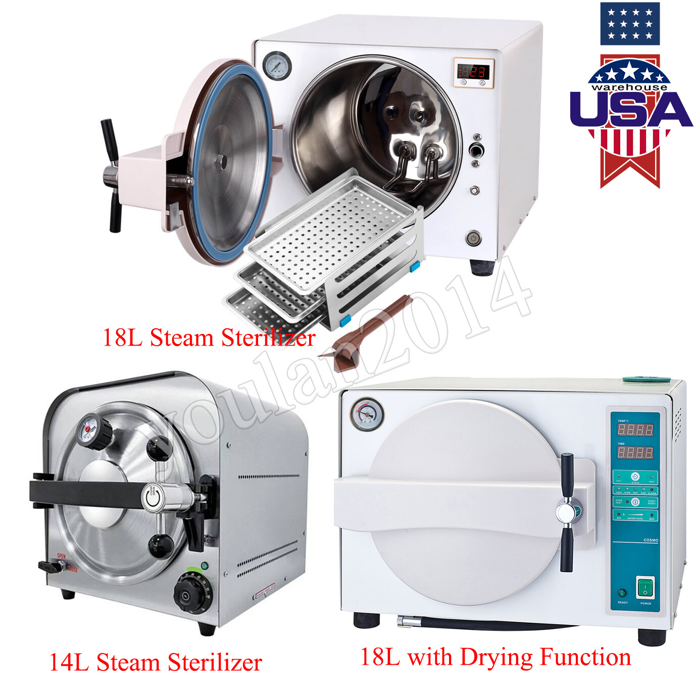 14/18L Dental Medical Autoclave Steam Sterilizer Machine /Drying Function