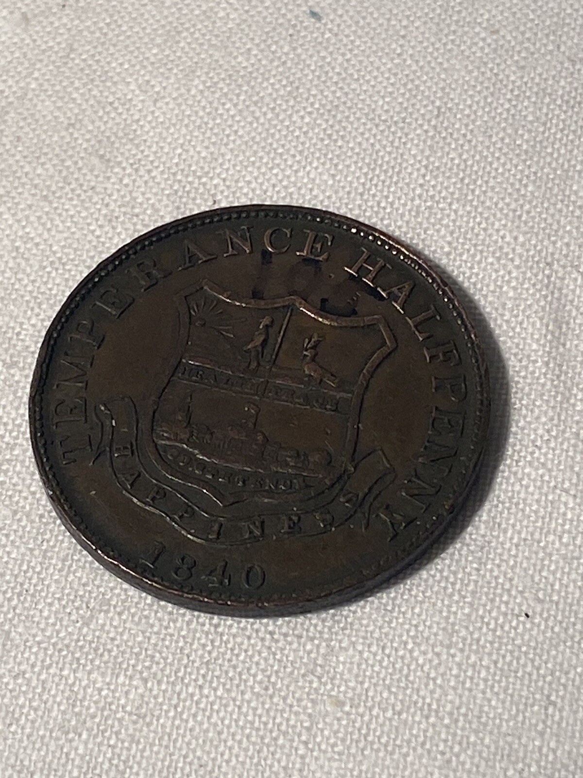 1840 Temperance Half Penny
