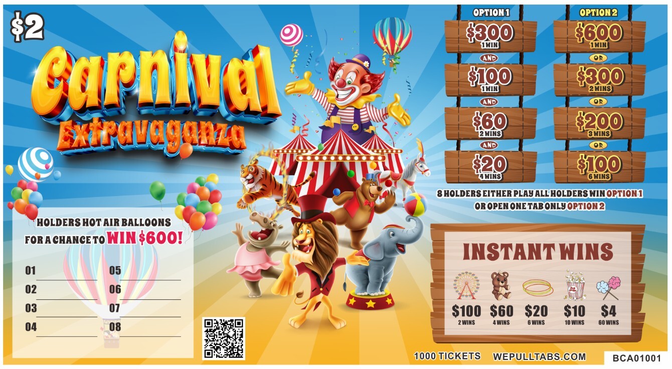 pull tickets Carnival Extravaganza 2pt count 1000