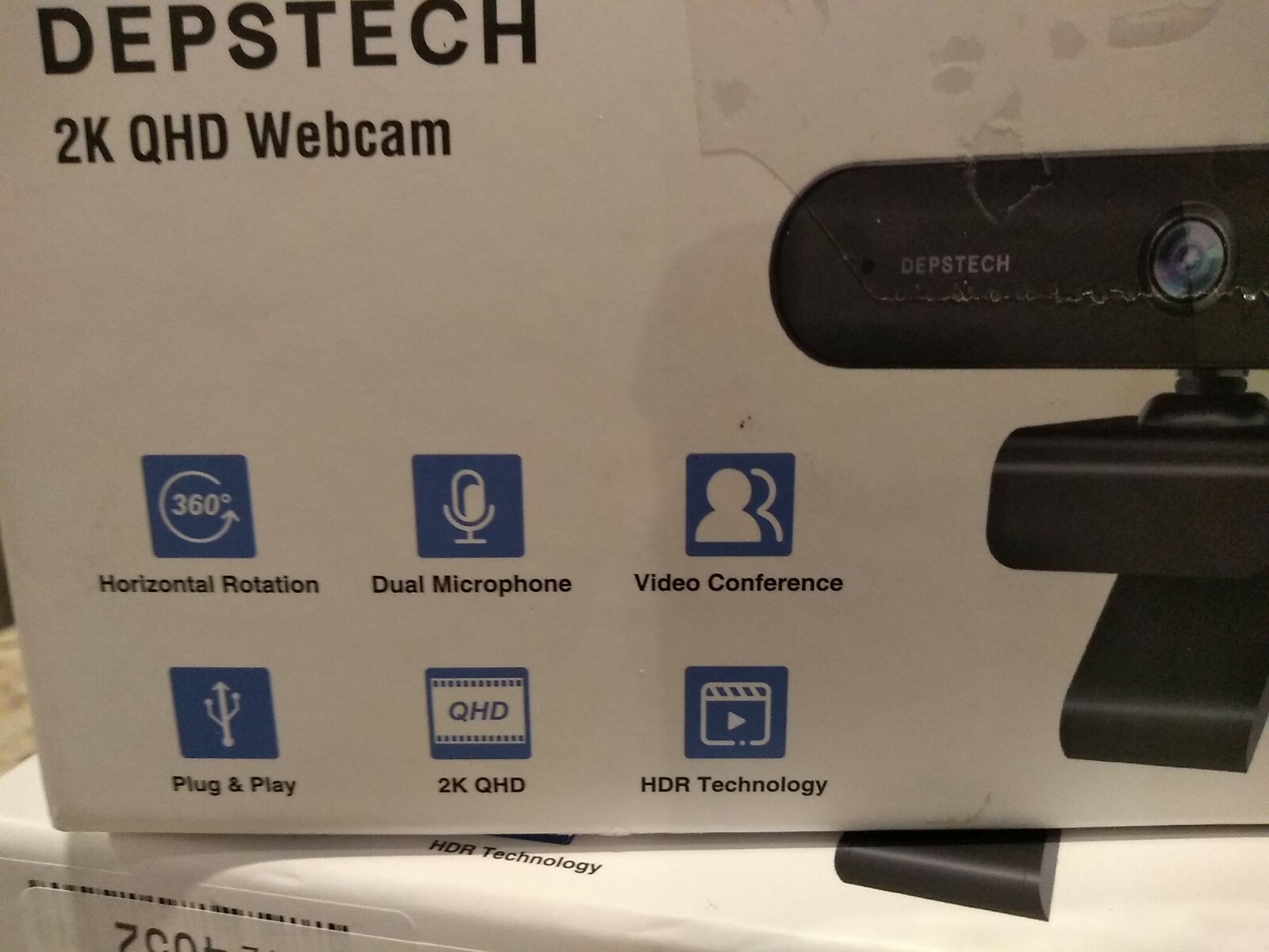Webcam with Microphone, DEPSTECH 2K QHD USB Web Camera Plug & Play Sku#80