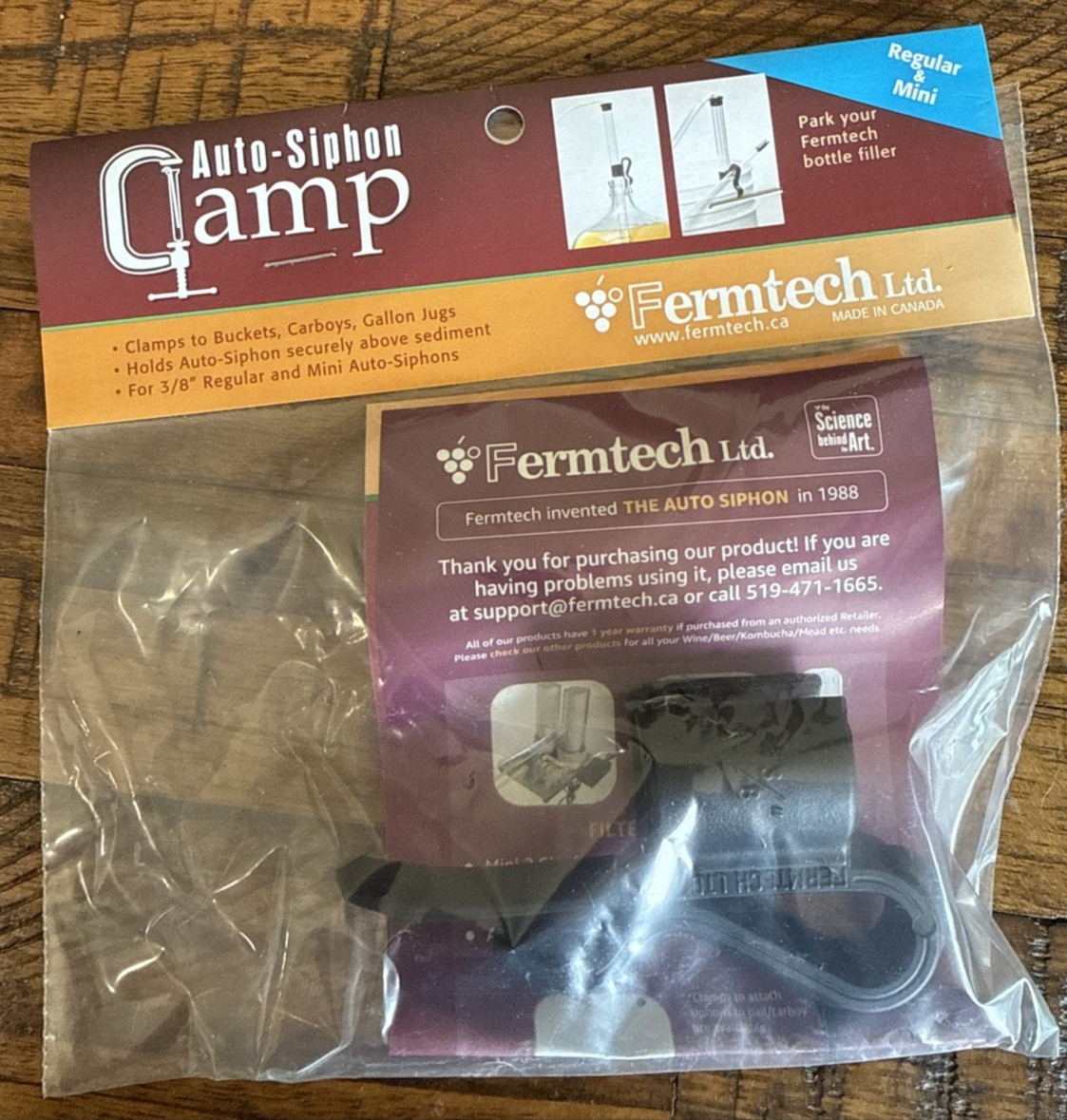 Fermtech AUTO-SIPHON CLAMP Clip for Mini and Regular 3/8" Auto-Siphons