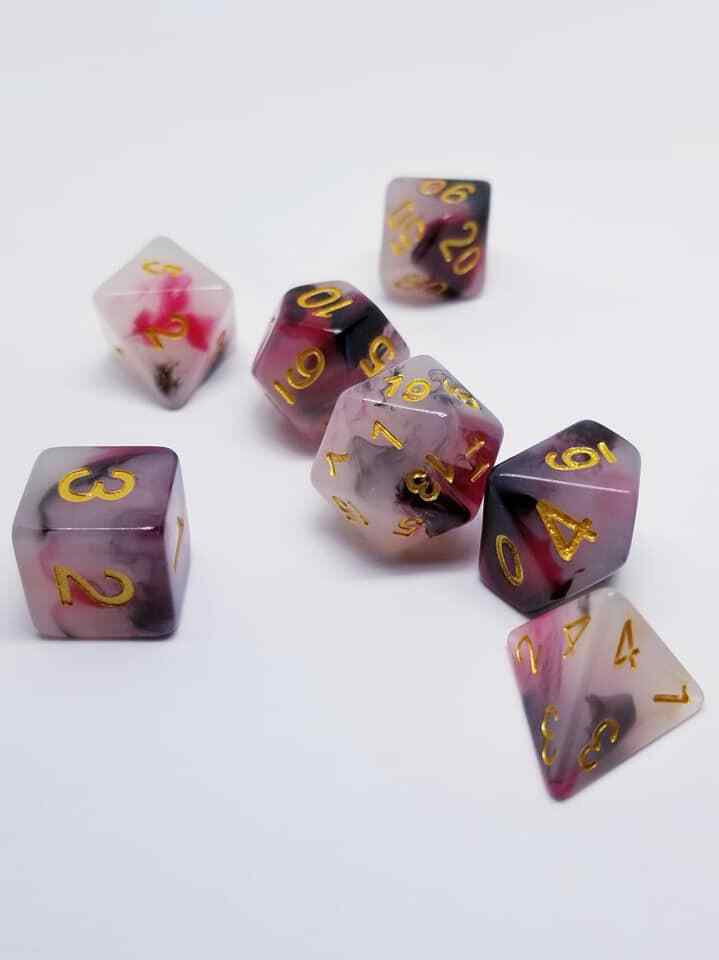 Blood Ghost 7 Dice Set Polyhedral RPG DnD Dungeons Dragons Pathfinder d20 B