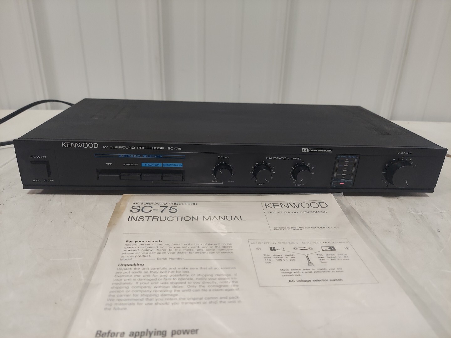 Kenwood SC-75 AV Surround Processor Dolby Amplifier *Read Description* #2110