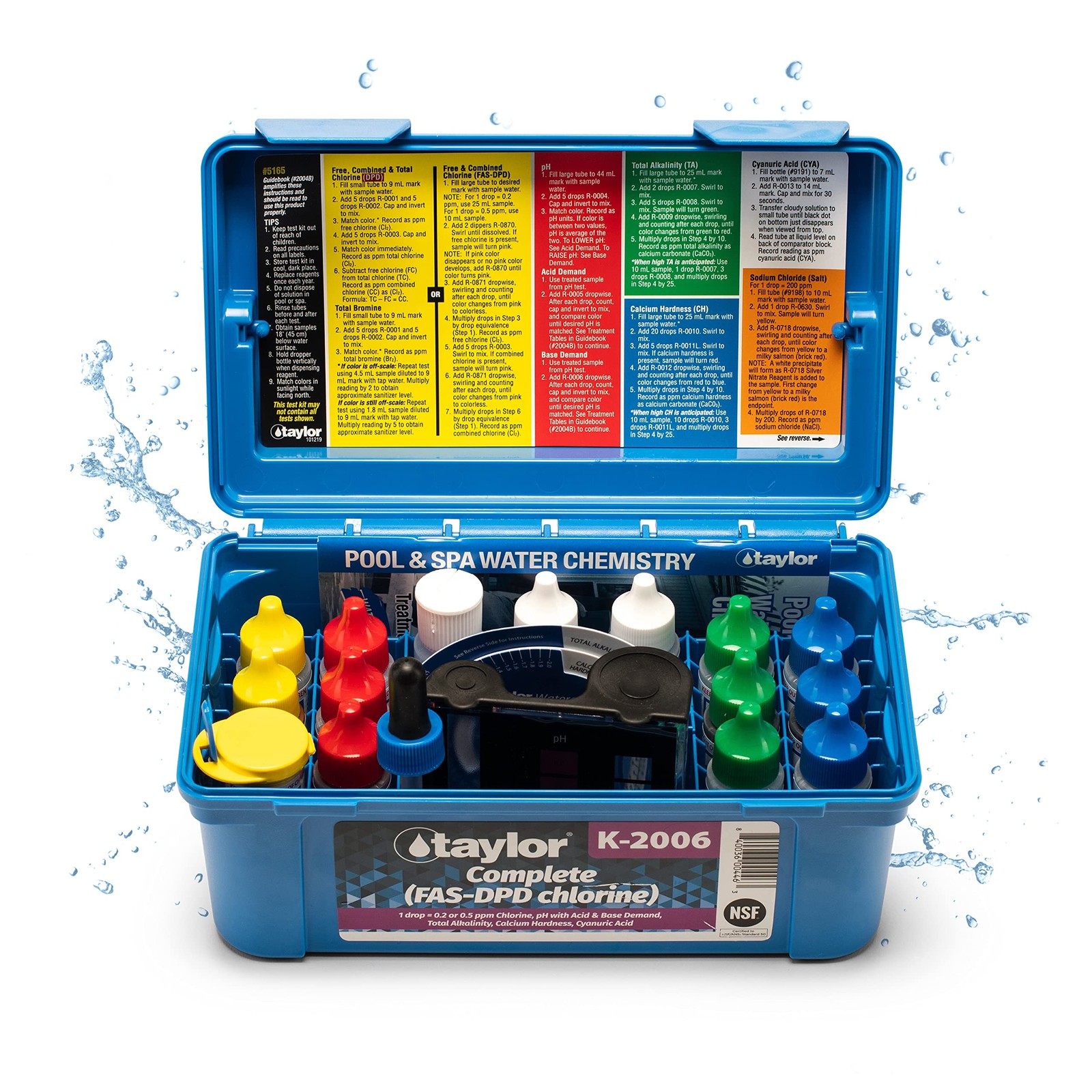 Taylor Pool Water Test Kit, Complete Swimming 1 Pack, blue