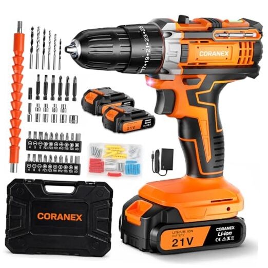 21V Cordless Drill Set with Case | Easy to Control & Premium Drill Set