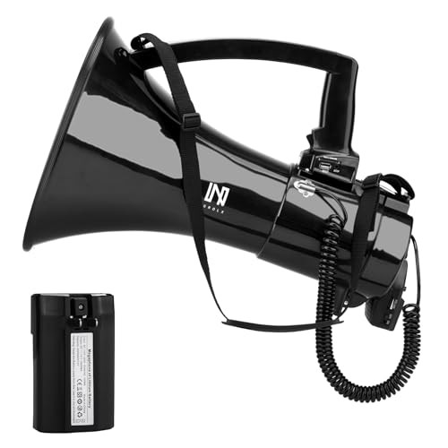 75w Megaphone Bullhorn, Loud Speaker with AUX(3.5mm), USB and Bluetooth Input,