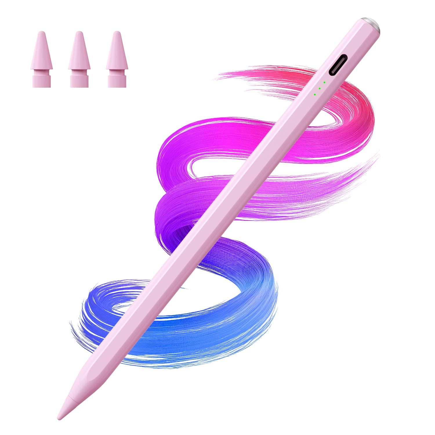 Stylus Pen for iPad 2018-2025 Tilt Sensitivity Palm Rejection Pink