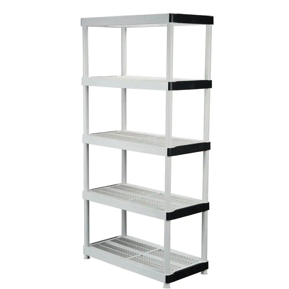 Gray 5-Tier Plastic Garage Shelving (36 in. W x 72 in. H x 18 in. D)