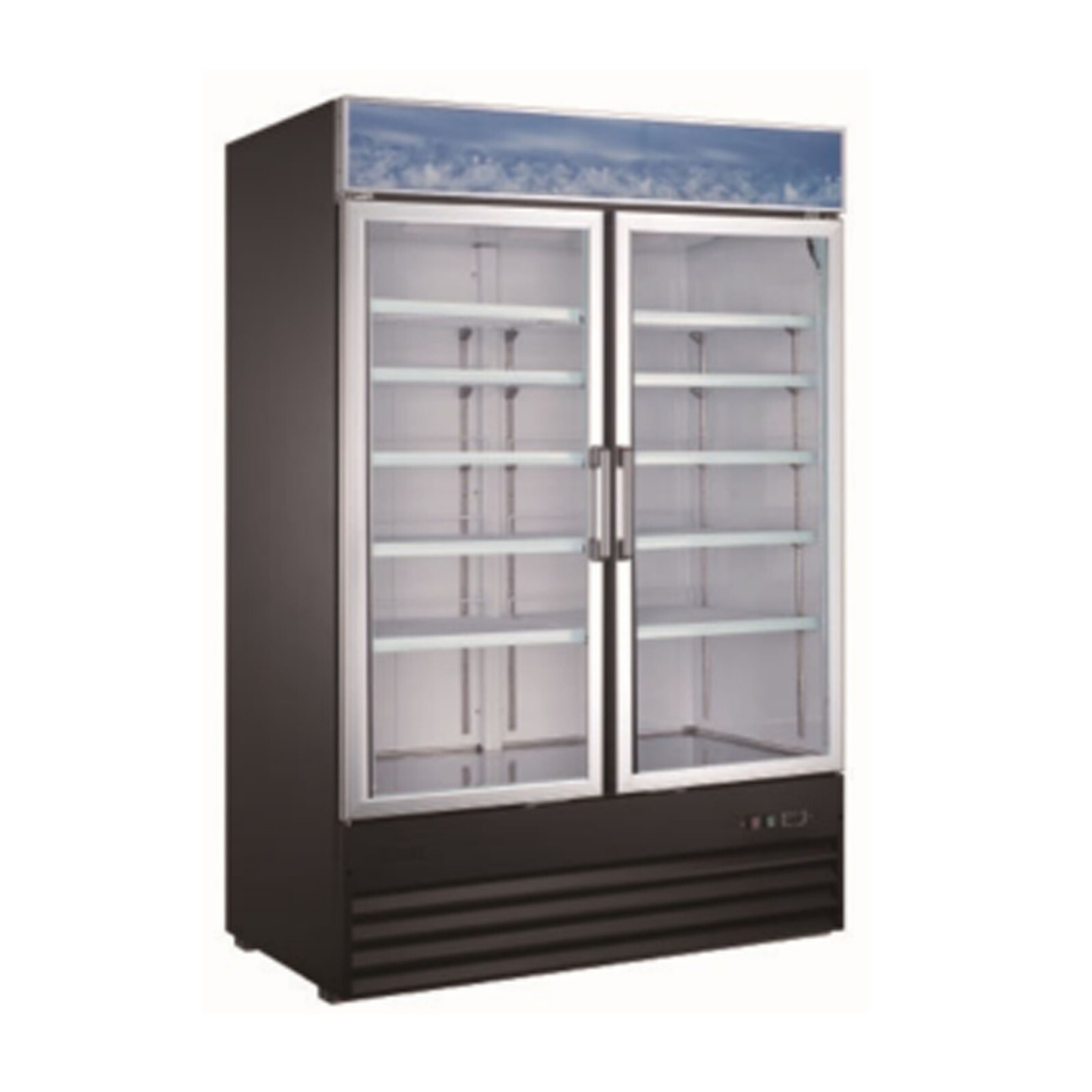 54" Glass Door Freezer Commercial Ice Cream Frozen Food Display Freezer 45cu.ft