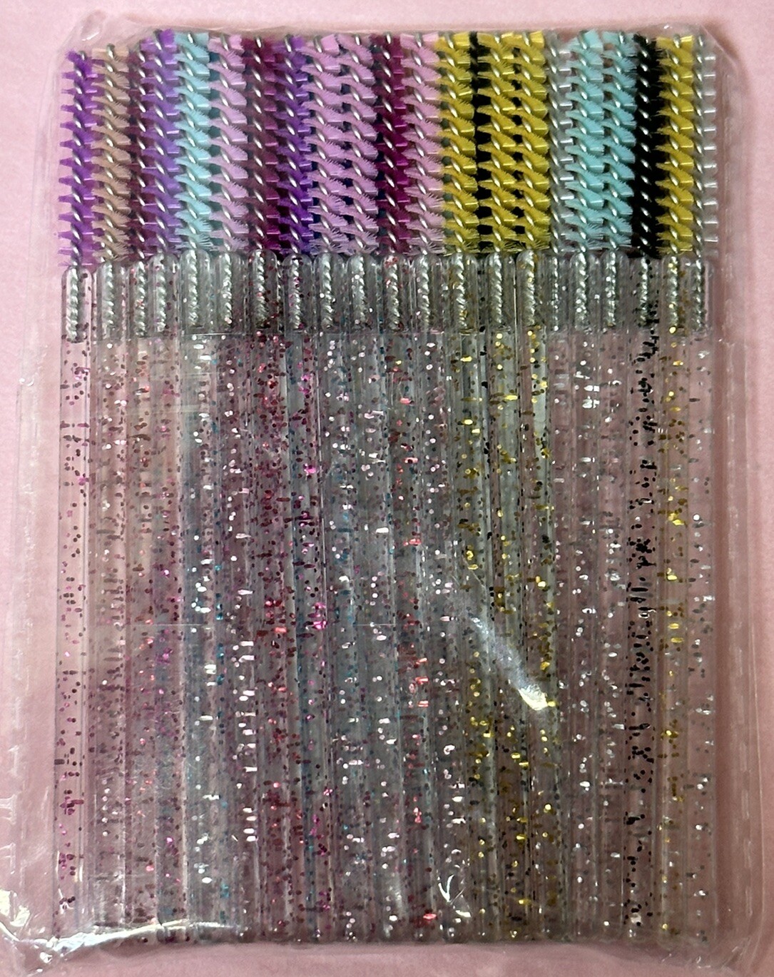 50 pcs disposable thin crystal  mascara wands mini lash brush  Spoolies
