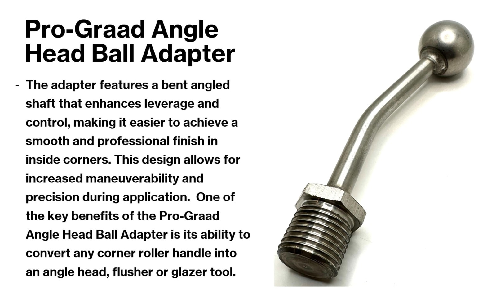 Pro-Graad Angle Head Ball Adapter - Fits TapeTech, Columbia, Level 5, Drywall...