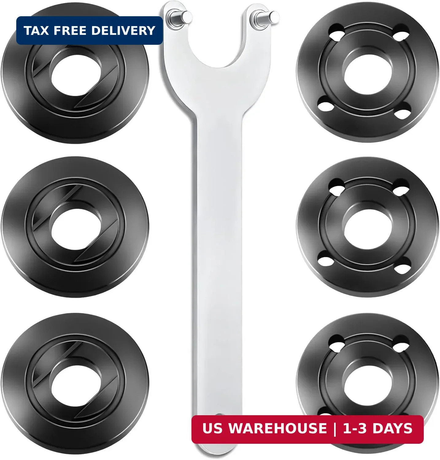 7PCS IALTMEI Angle Grinder Nut & Angle Grinder Wrench Set， Premium 5/8-11 Flange