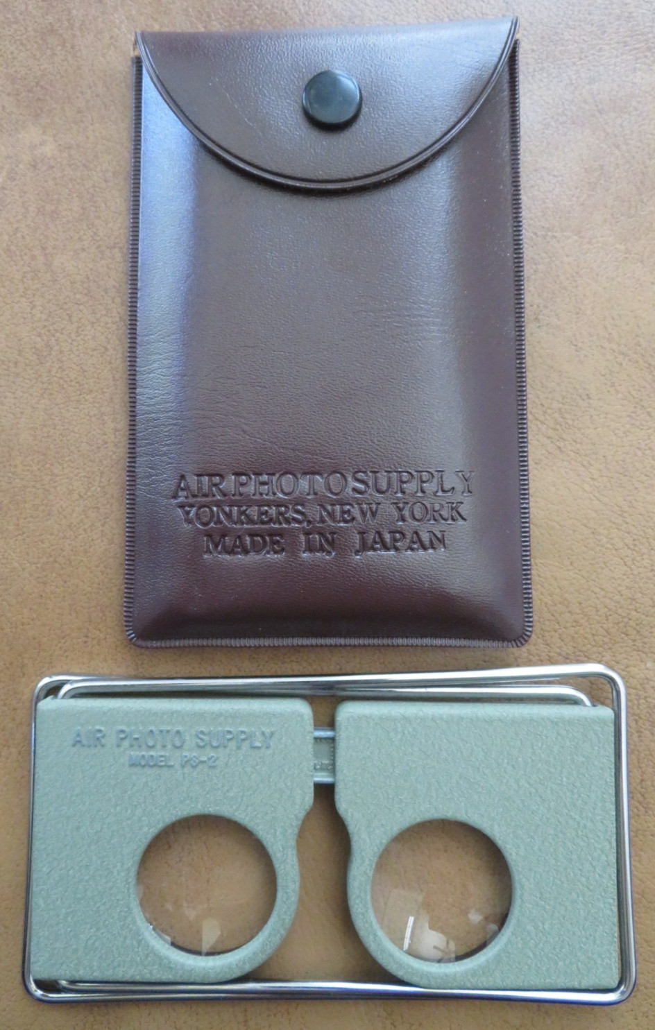 Air Photo Supply Military Stereo Map Readers Magnifying Glasses + Case Mint