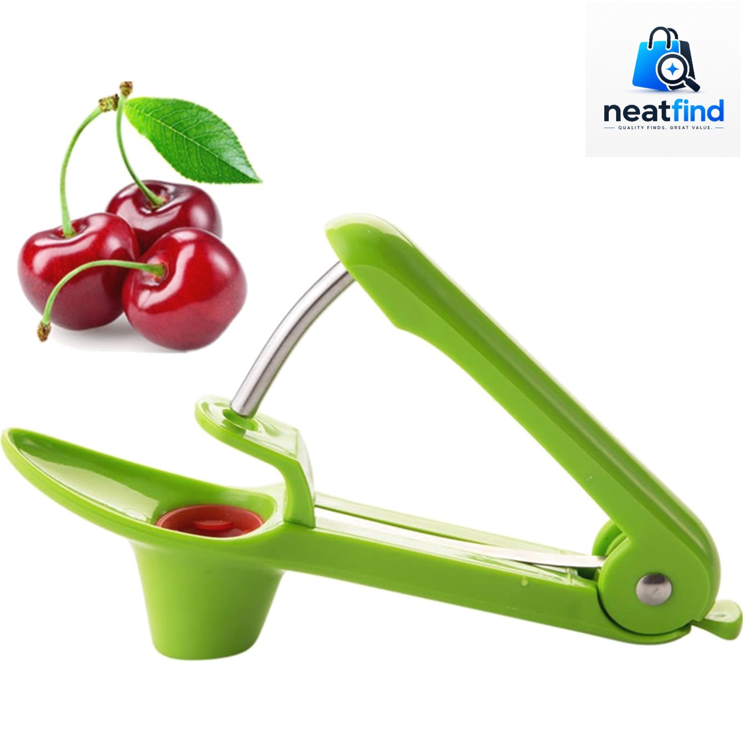 Cherry Pitter Tool, Larger Cross-Pitting Head, Cherry Core Remover with Safet...