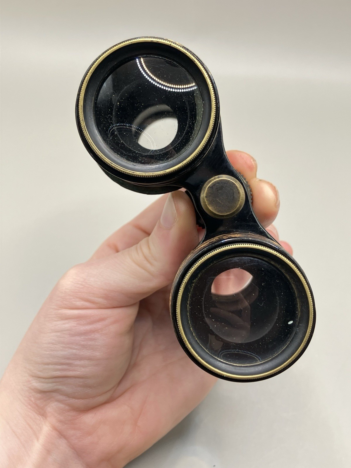 Antique Brass Binoculars Opera Crescent Field Class Long Range Leather