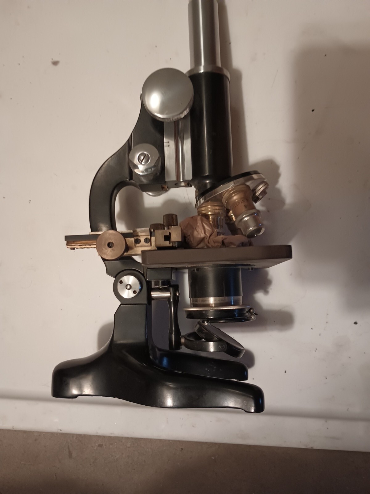 Vintage laboratory microscope KOSMOS STUTTGARD Model 2106 Germany.