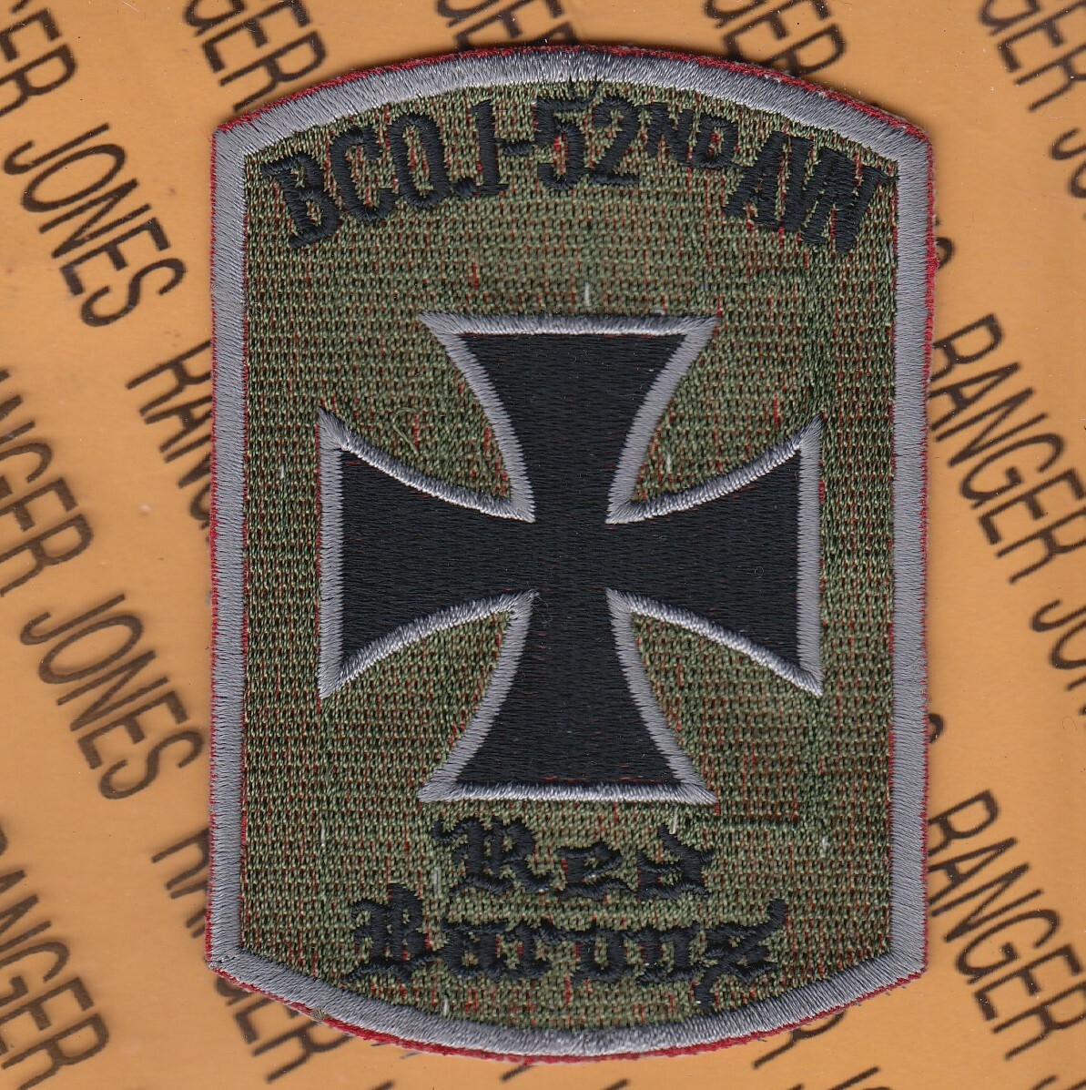 US Army B Co. 1st Bn 52nd Aviation Regt RED BARONS OD Green BDU 3.75" patch C