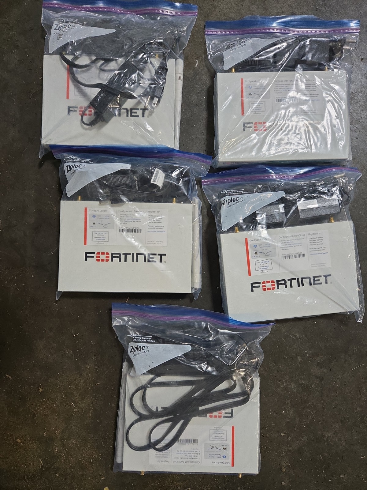 Lot of (5) Fortinet FWF-60D Network Firewall Security Appliance