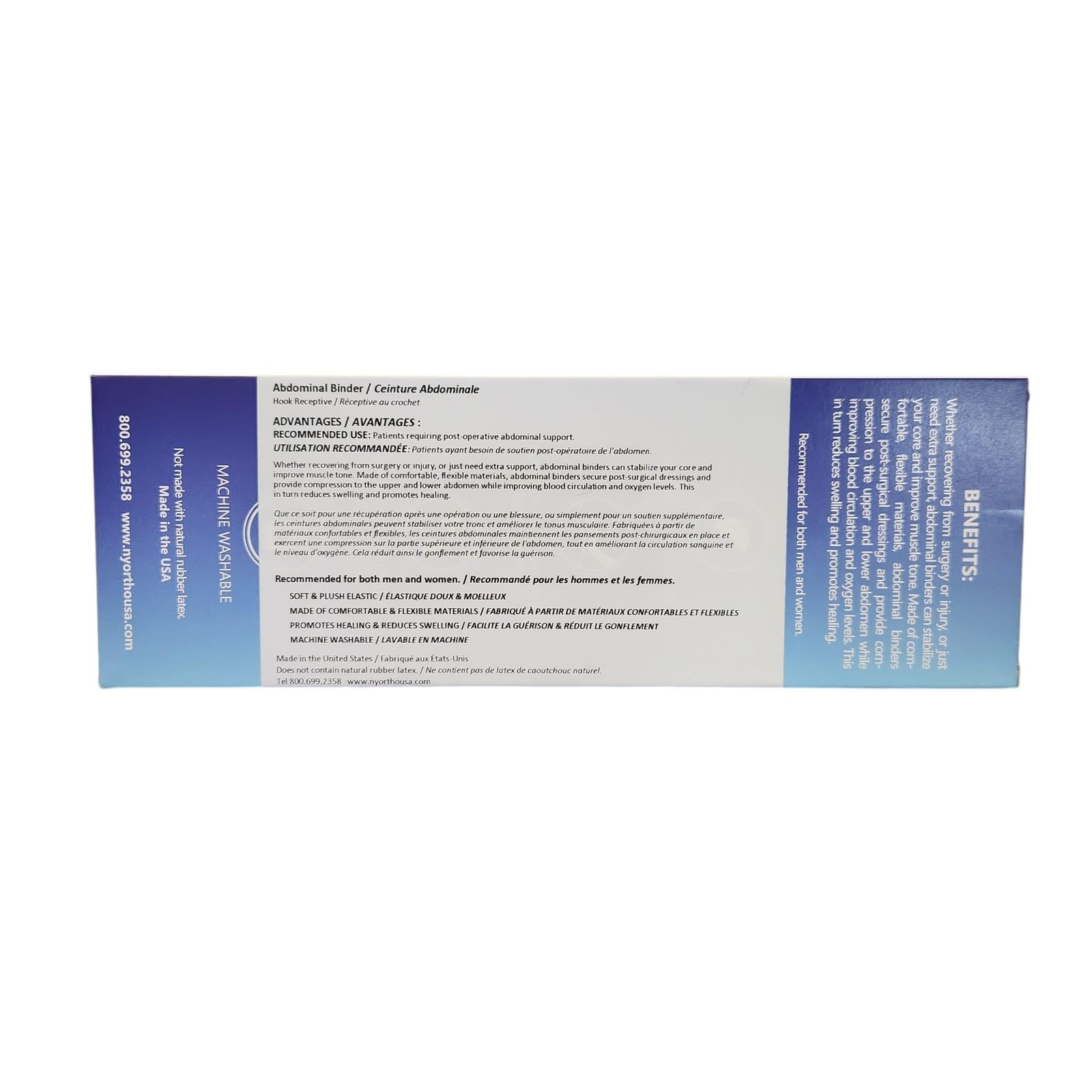 NYOrtho Pediatric Abdominal Binder 6" 2-Panel Post-Surgery Compression Wrap