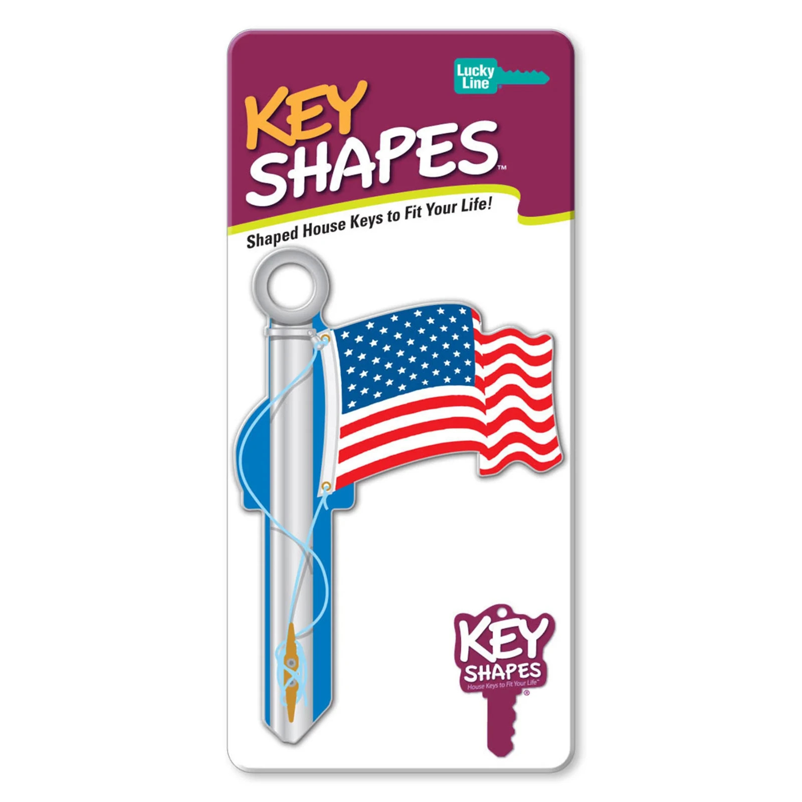 LUCKY LINE B101S UNITED STATES FLAG SCHLAGE SC1 KEYWAY HOUSE KEY SHAPES