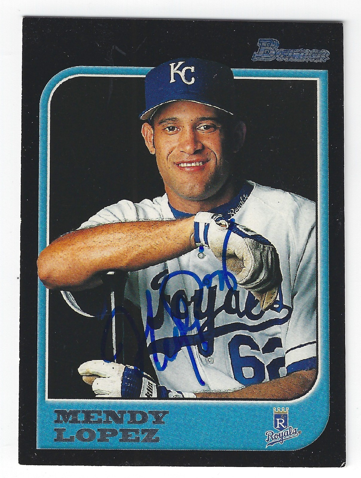 MENDY LOPEZ KANSAS CITY ROYALS SIGNED CARD HOUSTON ASTROS PIRATES MIAMI MARLINS