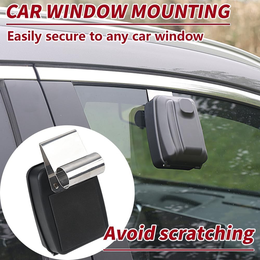 Car Window Punch Button Lock Box, Black Portable Key Lock Box, Sturdy Waterproof