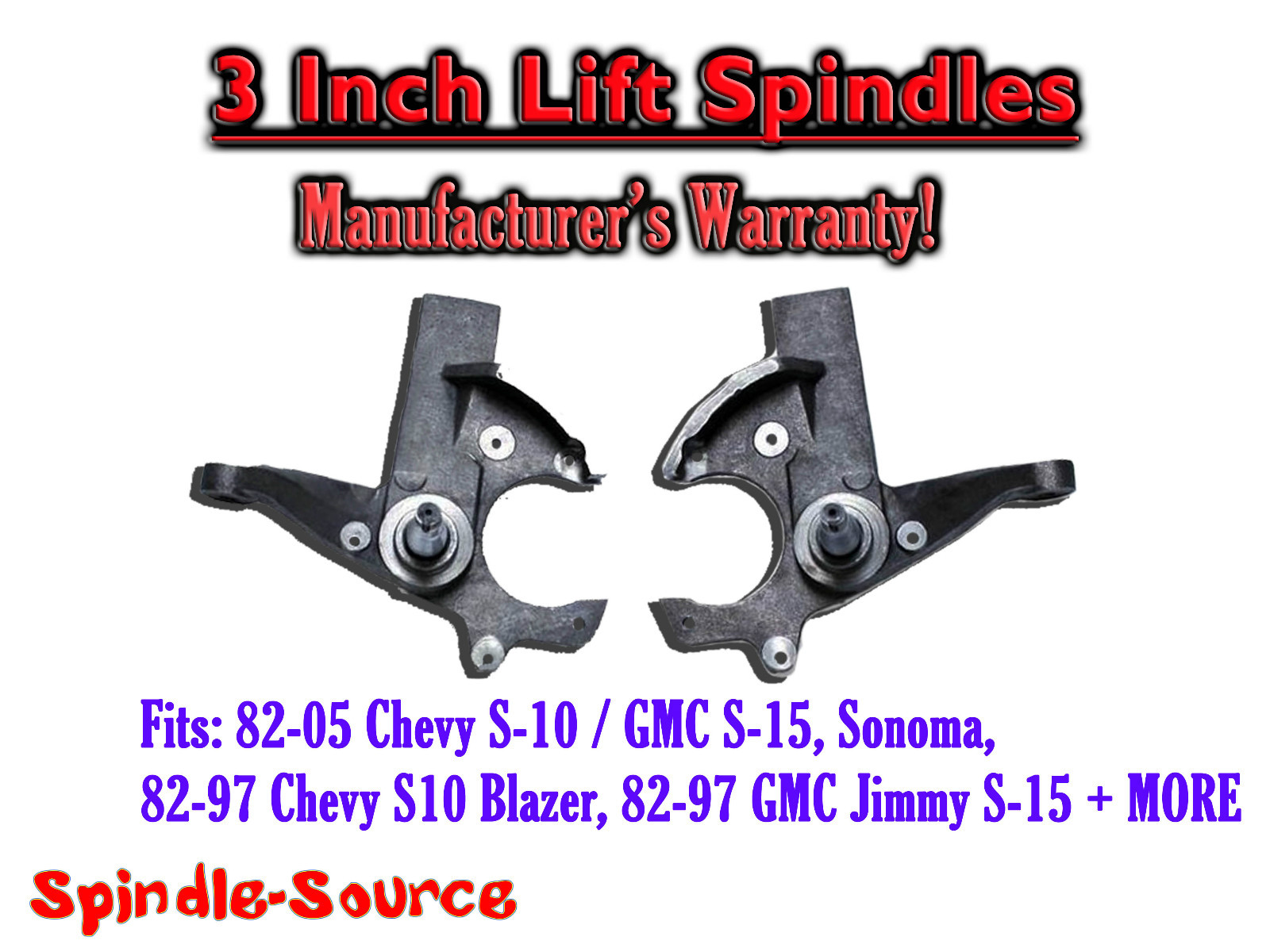 3" Lift Spindles FOR 82-05 Chevrolet S-10 / GMC S-15 Sonoma Blazer Jimmy