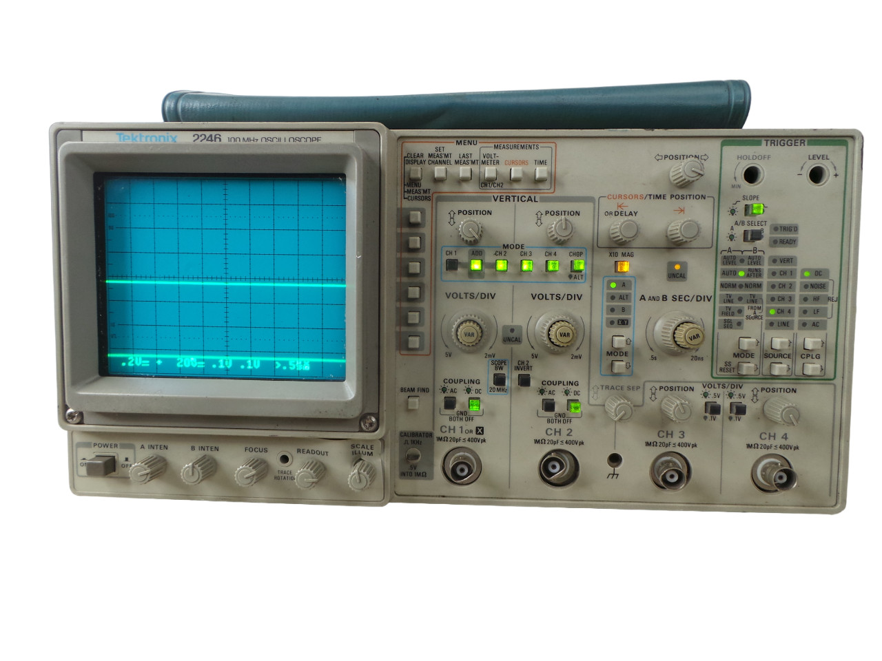 Tektronix 2246 4-Channel 100MHz Oscilloscope - Free Shipping