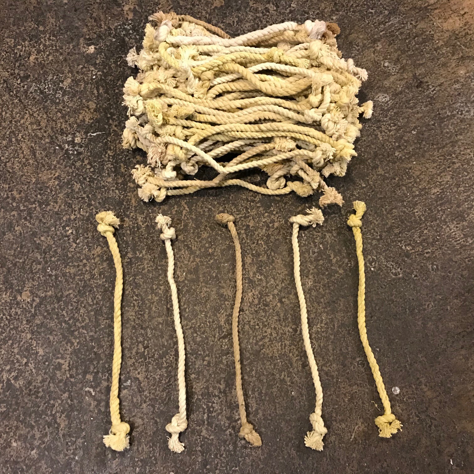 (Lot of 5) NOS US ARMY / USMC ORIGINAL Shelter Half Pup Tent Cotton Stake Ropes