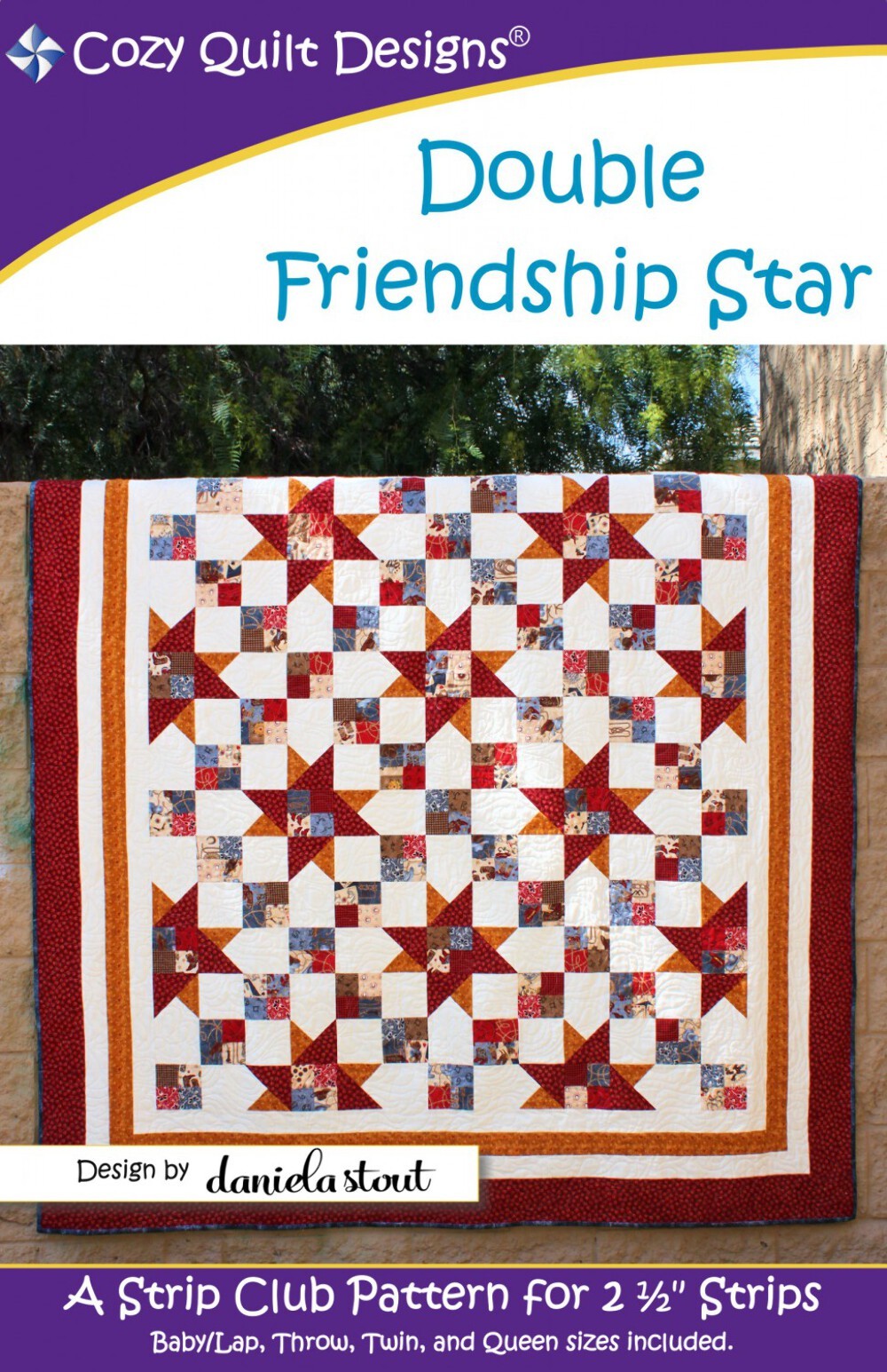 Double Friendship Star: A Strip Pattern for 2 1/2" Strips # CQD01155