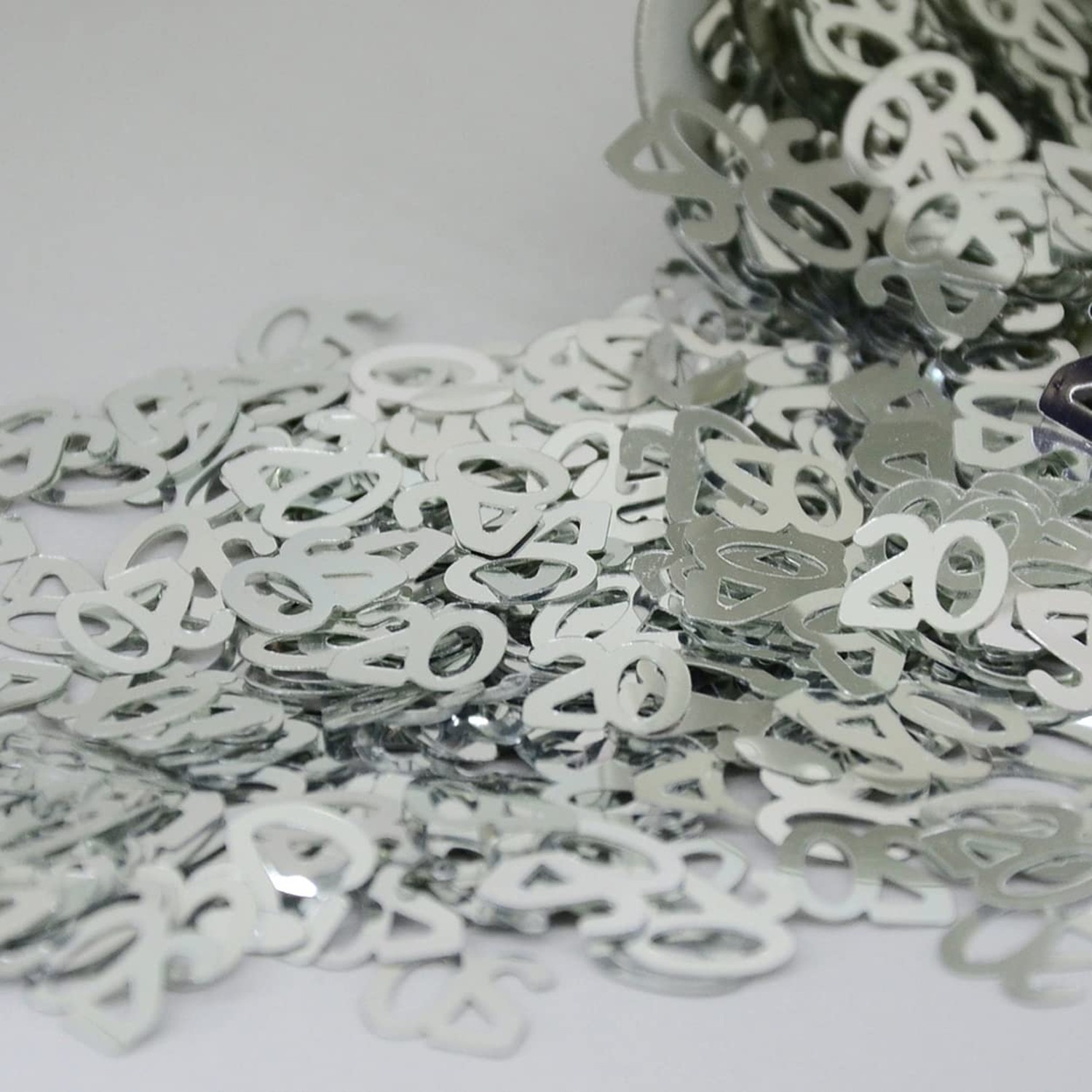 Confetti Number 20 Silver - 3 Half Oz Bags (1.5 oz) #7201 3 THREE Pouches