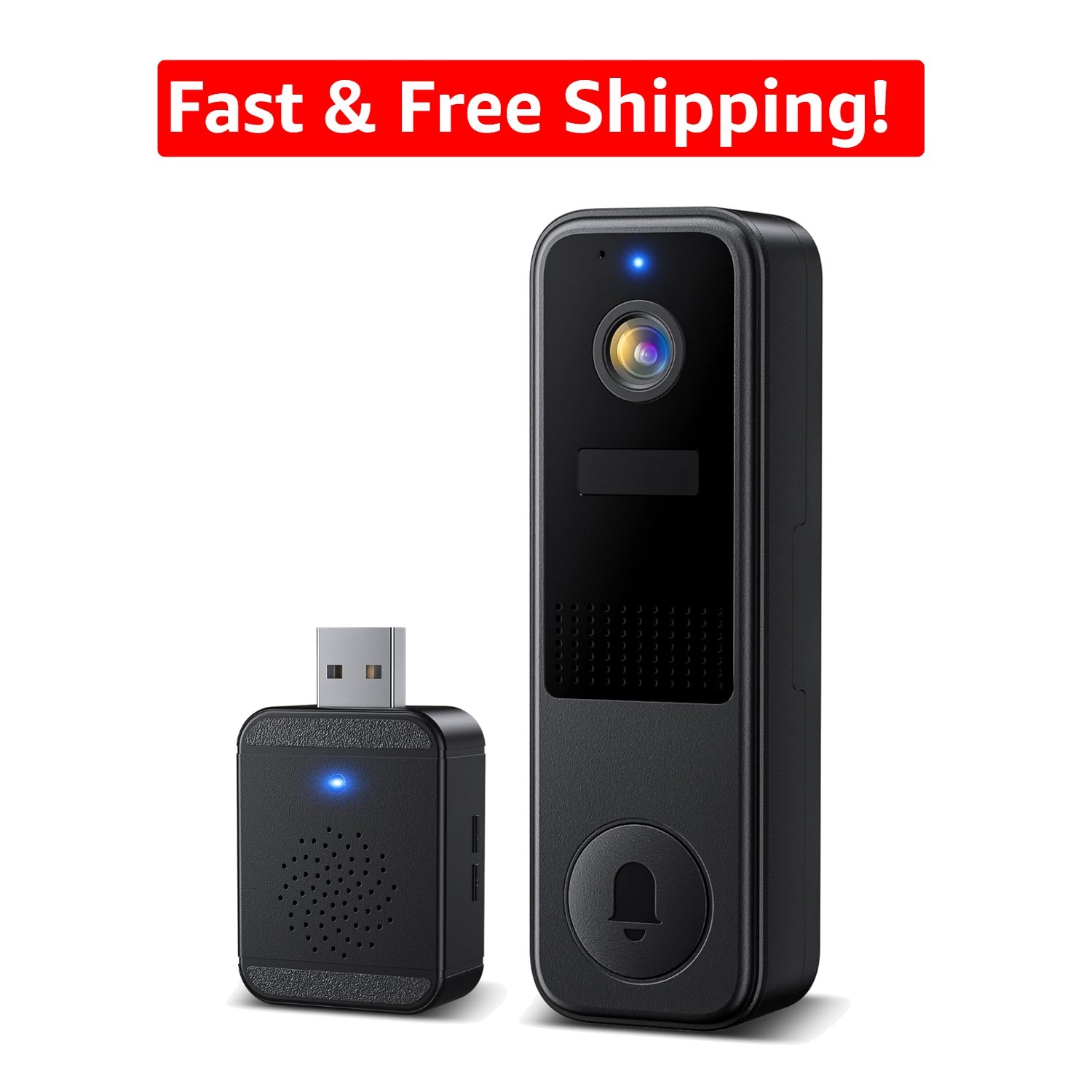 DB4 Ultra HD Wireless Doorbell Camera - Night Vision & Wide Angle View