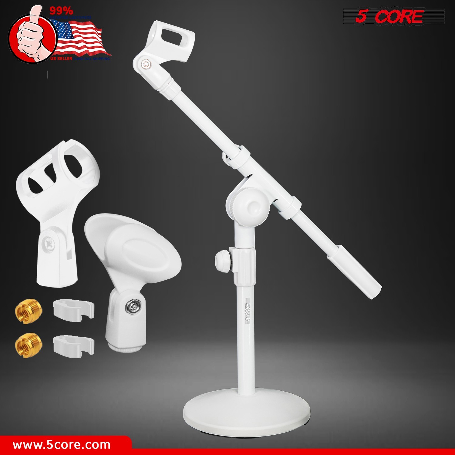 5Core Mic Stand Adjustable 21.5" Desk Microphone Stands Pedestal Para Microfono