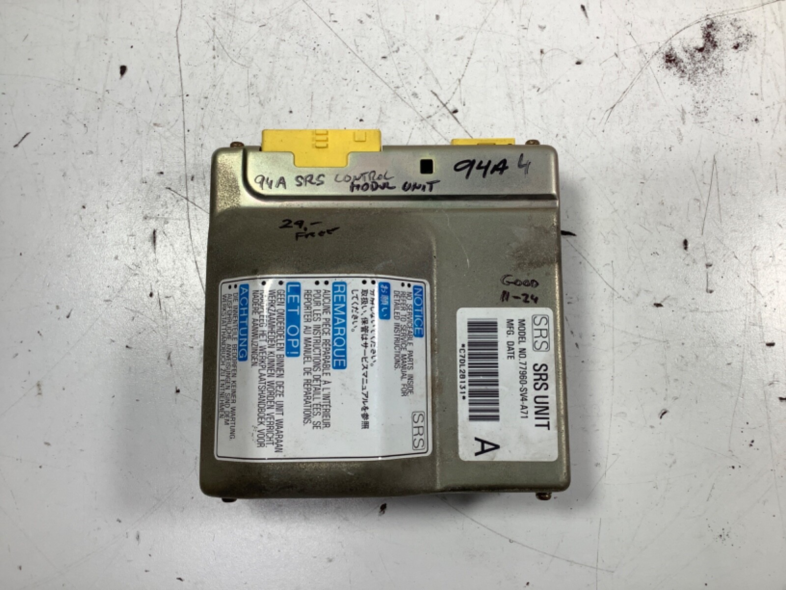 94 Honda Accord SRS UNIT Control Module 77960-SV4-A71 OEM