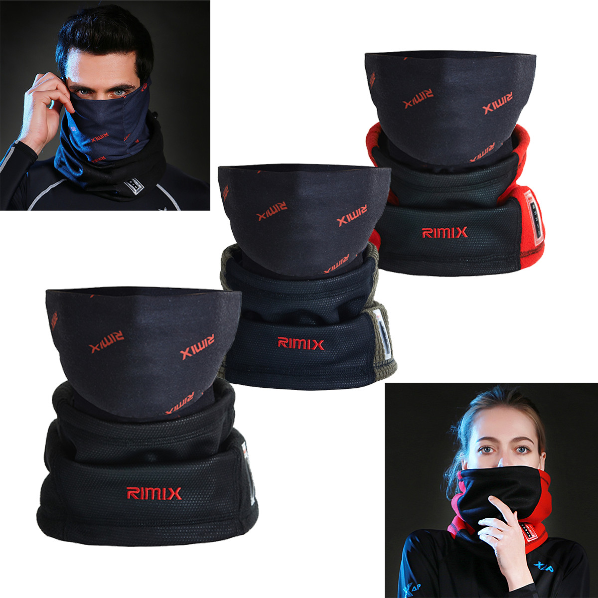 Winter Outdoor Warm Scarf Thickened Fleece Windproof Cold Proof for Skiing