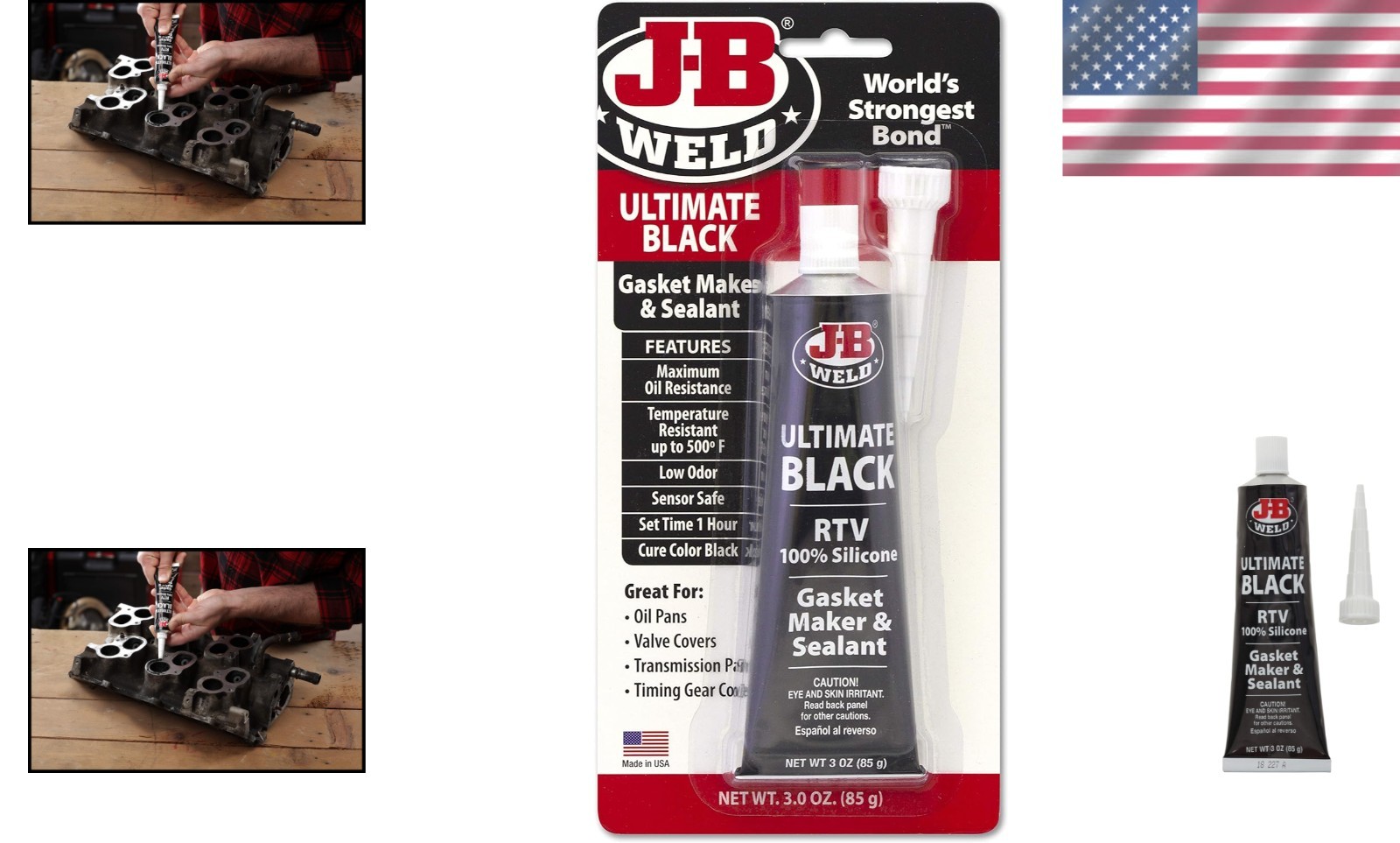 Compact 3 oz. Black RTV Silicone Sealant - Perfect for Mechanical Assemblies