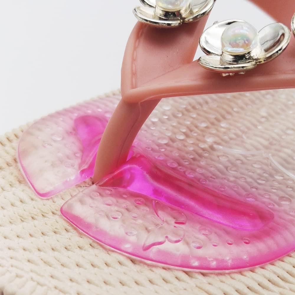 3 Pairs Clear Butterfly Pattern Silicone Thong Sandal Forefoot Insoles Pads F...