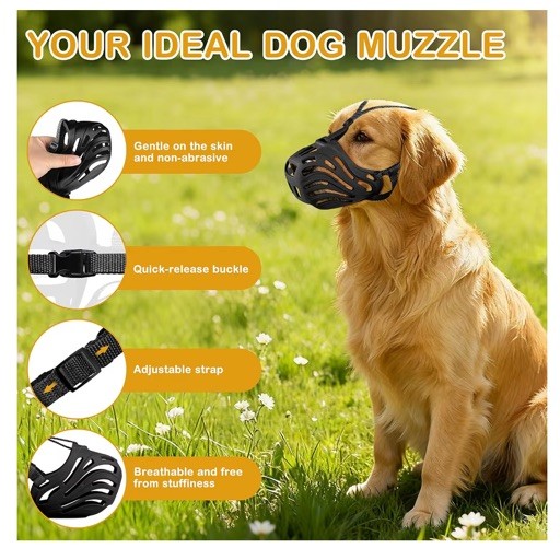 Plastic Nylon Black Dog Muzzle for German Shepherd Large Breed