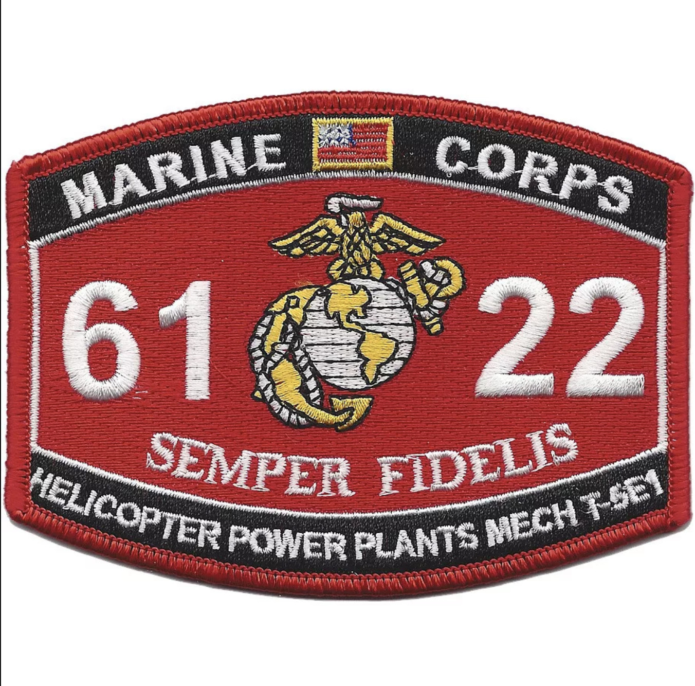 4.5" Marine Corps MOS 6122 Helicopter Power Plants Mech T-5E1 Embroidered Patch