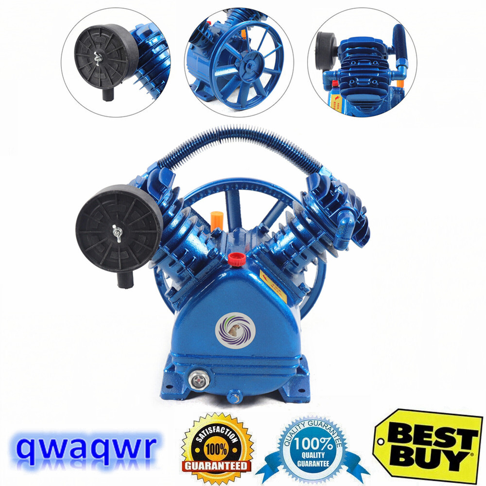 175psi V Style 2 Cylinder Air Compressor Pump Motor Head Double Stage Air Tool
