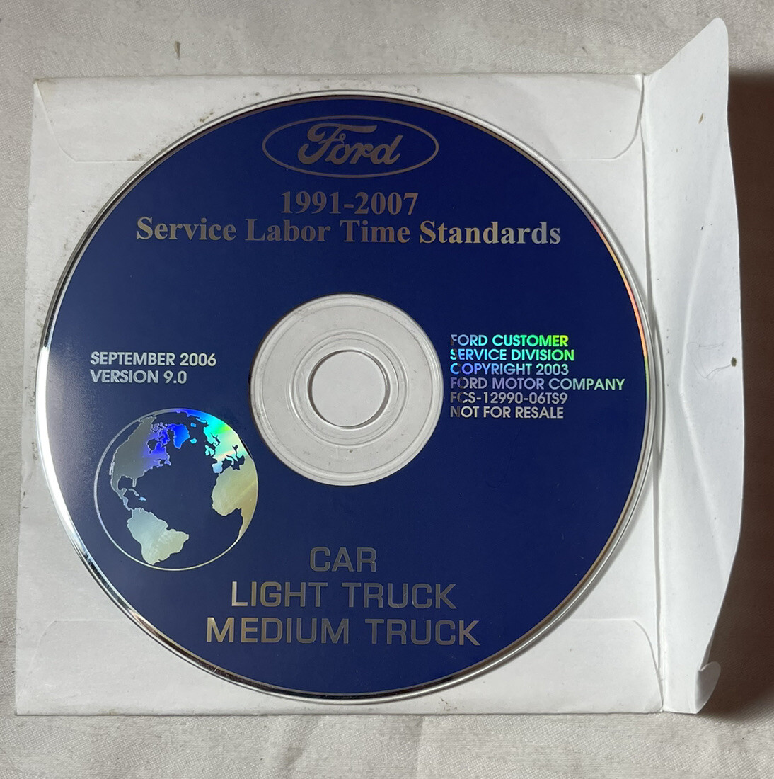 FORD SERVICE LABOR TIME STANDARDS CAR,LIGHT & MEDIUM TRUCK 1991-2007 DVD NEW