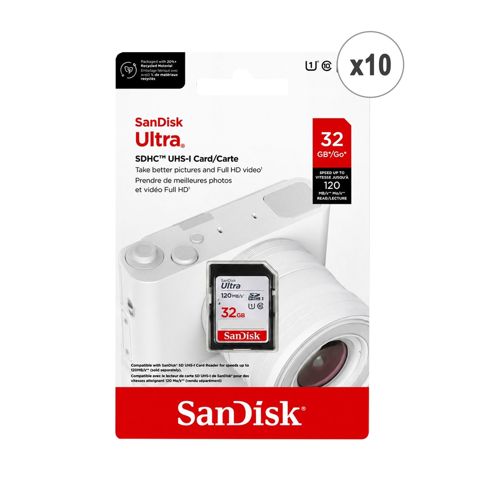 SanDisk Ultra 32GB SDHC UHS-I Memory Card 10-Pack