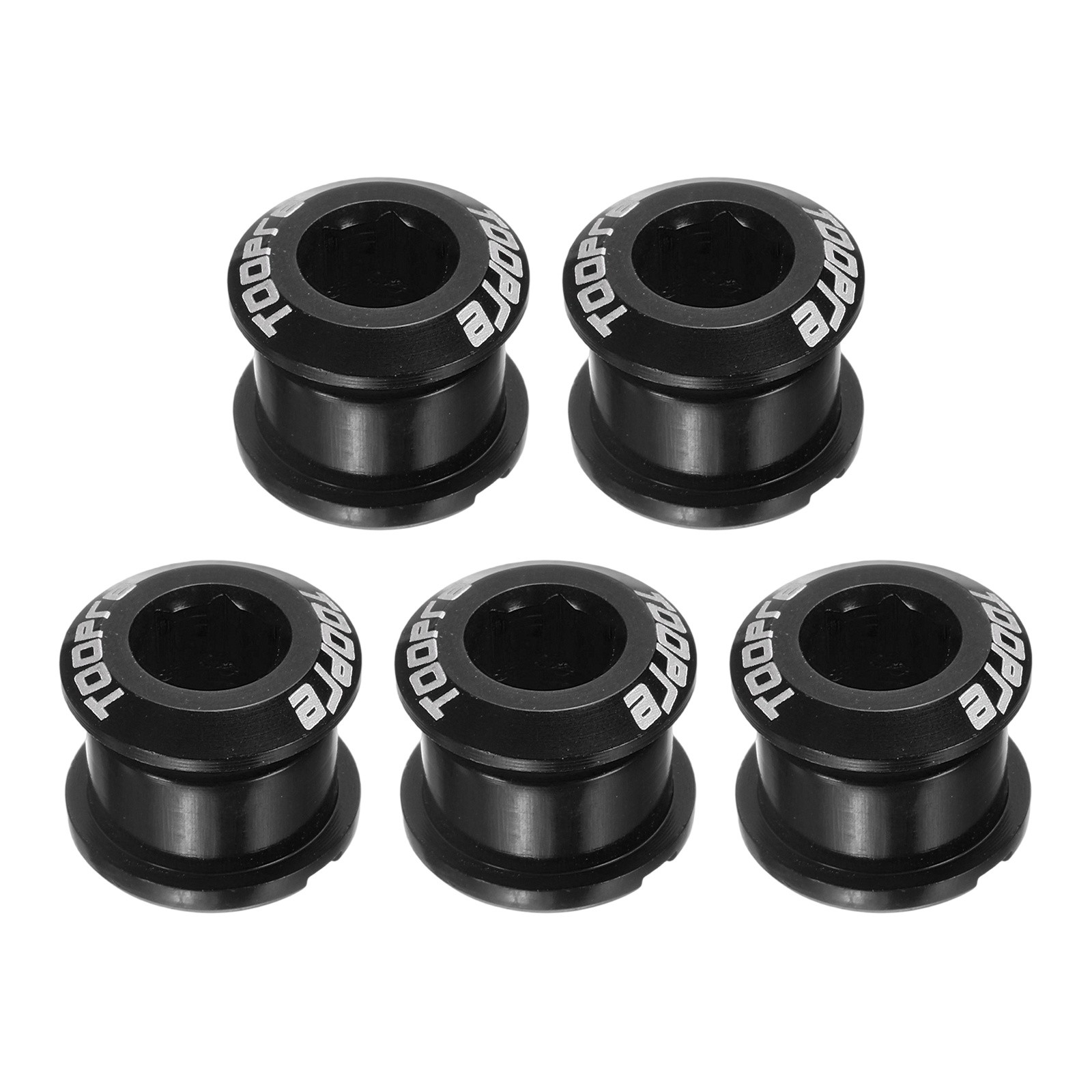 5pcs Single Chain Ring Bolts M8 Aluminum Alloy Bike Chainwheel Screws, Black