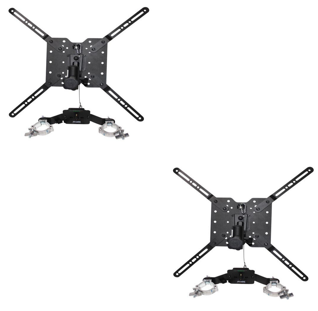 2 TV Bracket Clamp 32" to 80"  w/ Vesa Mounting Bracket for 12" Bolt Truss/Stand