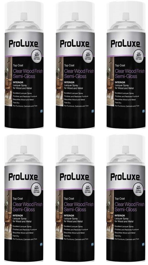 ProLuxe PLX011S/54 Semi-Gloss 12.25 oz Clear Wood Finish Aerosol - Pack of 6