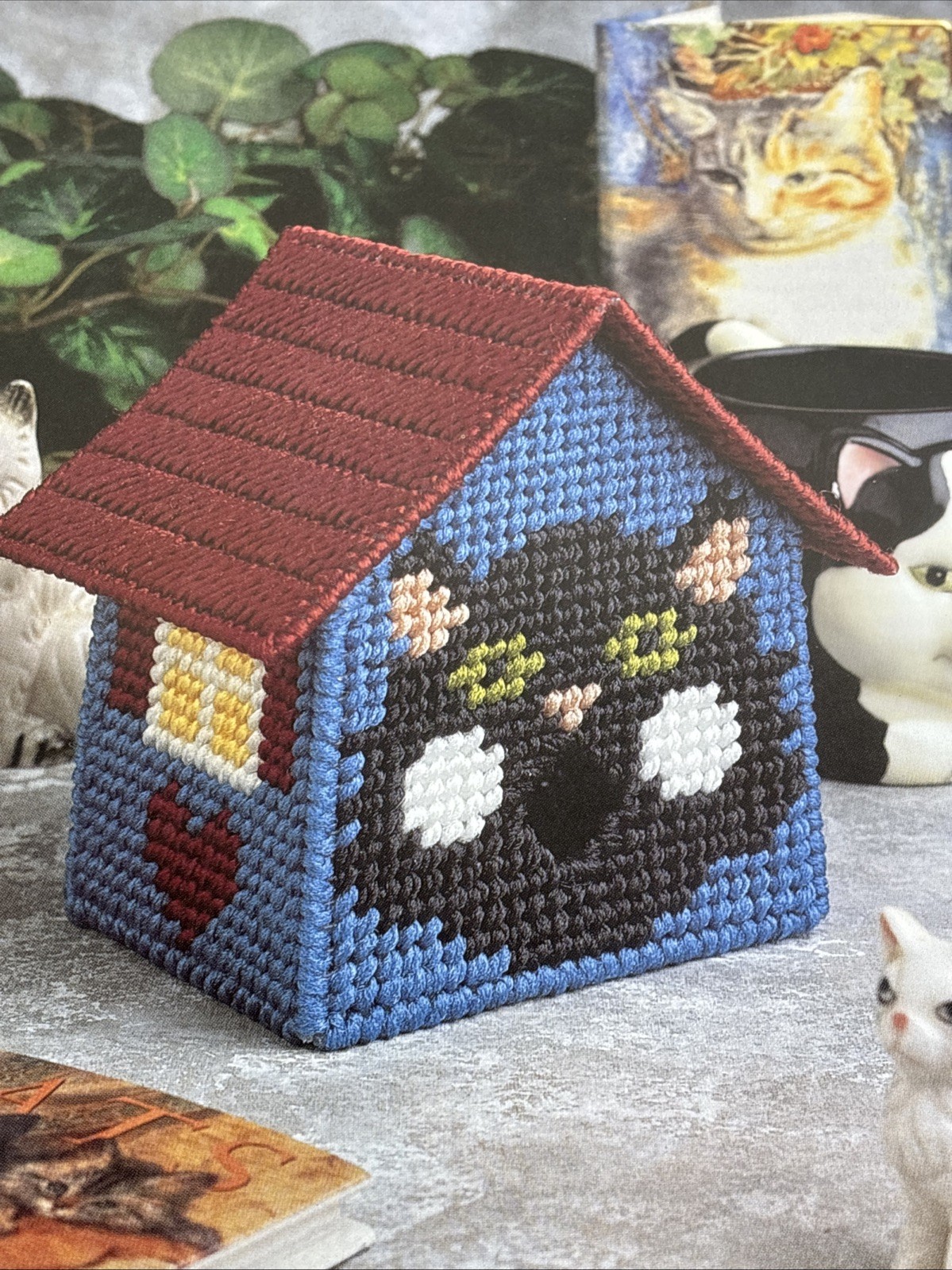 Cat Birdhouse Annie's Attic Plastic Canvas Pattern Page