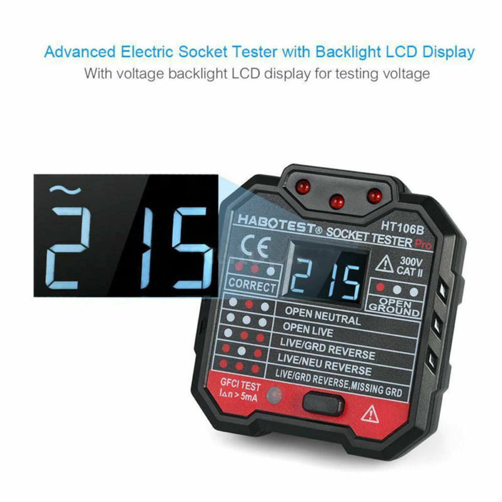 RCD/GFCI Socket Outlets Tester Circuit Voltage Line Detector Breaker Finder Tool