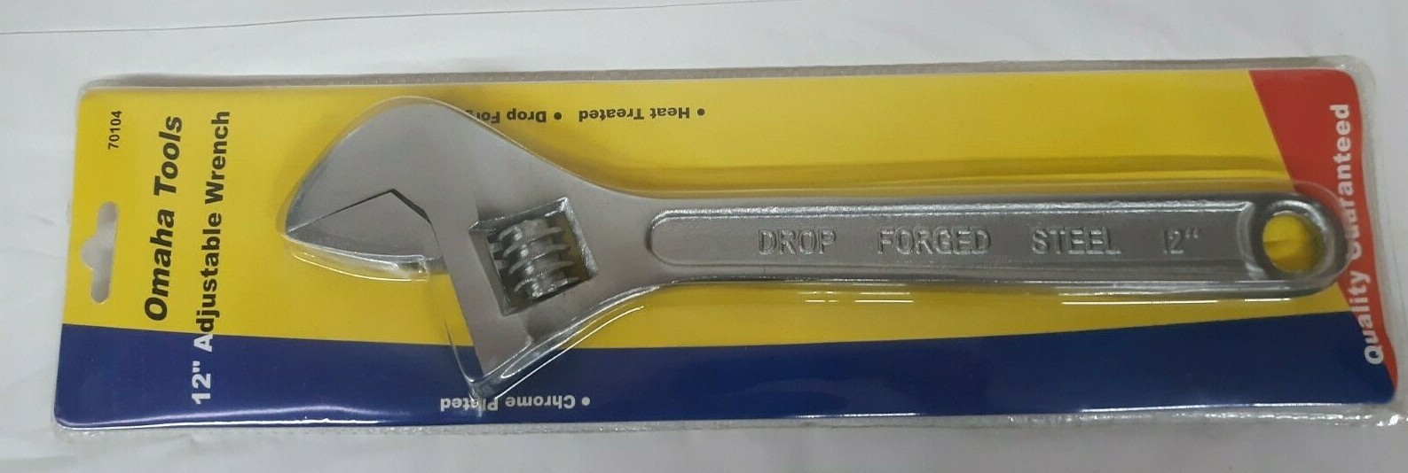 NIP OMAHA TOOLS 300mm 12" Adjustable Wrench Drop Forged Steel w Chrome Finish